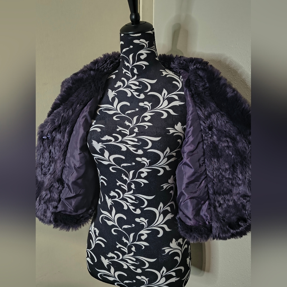 Newport News Plush Purple Teddy Jacket - Picture 4 of 9